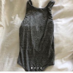 Grey open back bodysuit